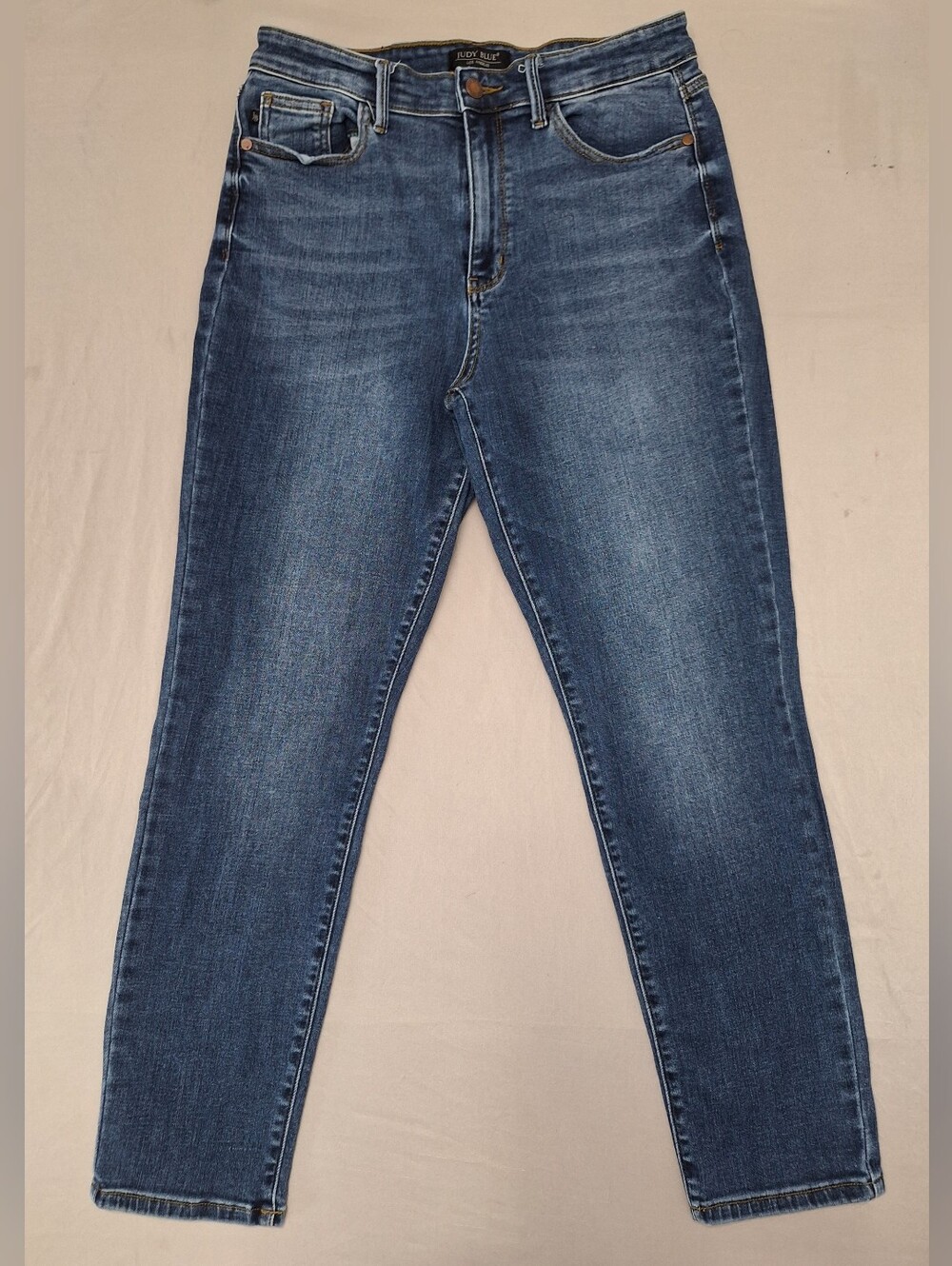 Judy Blue High Waist Shield Pocket Slim Fit Jeans Wisker Dark Wash 11/30